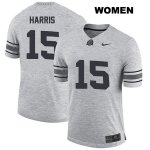 Women's NCAA Ohio State Buckeyes Jaylen Harris #15 College Stitched Authentic Nike Gray Football Jersey UX20B27DH